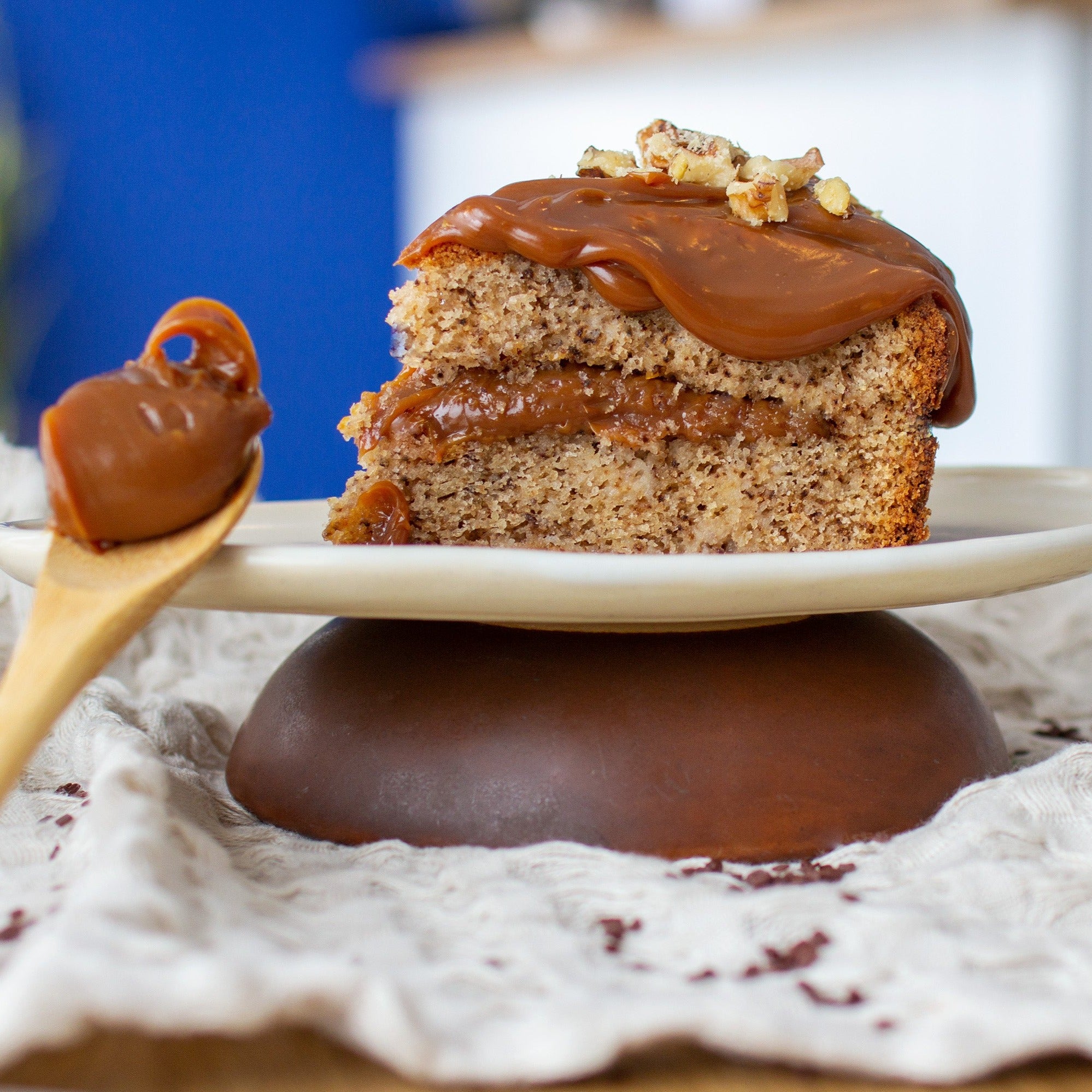 Gâteau aux noix et dulce de leche maison