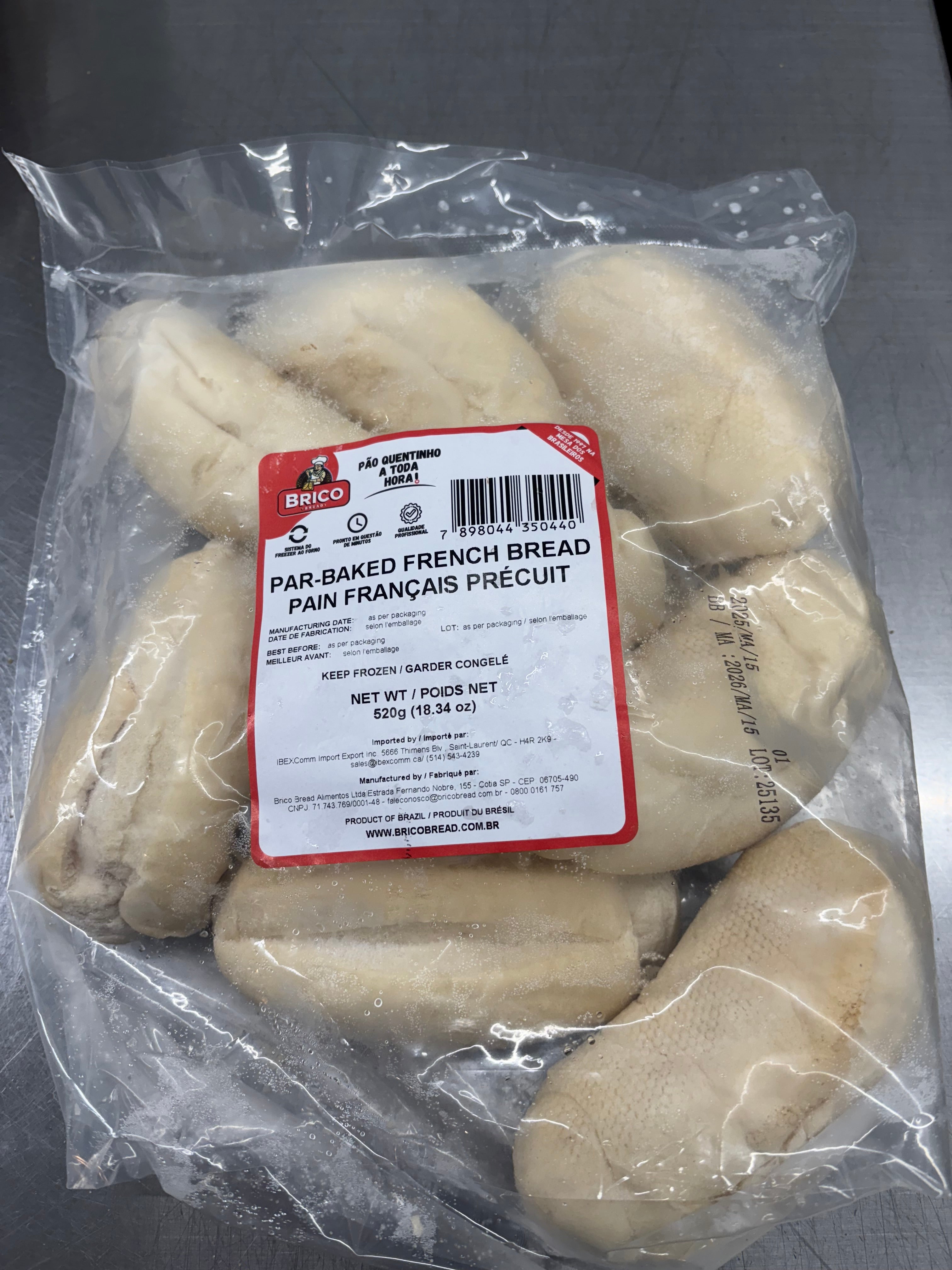 Pão Frances congelé 520g