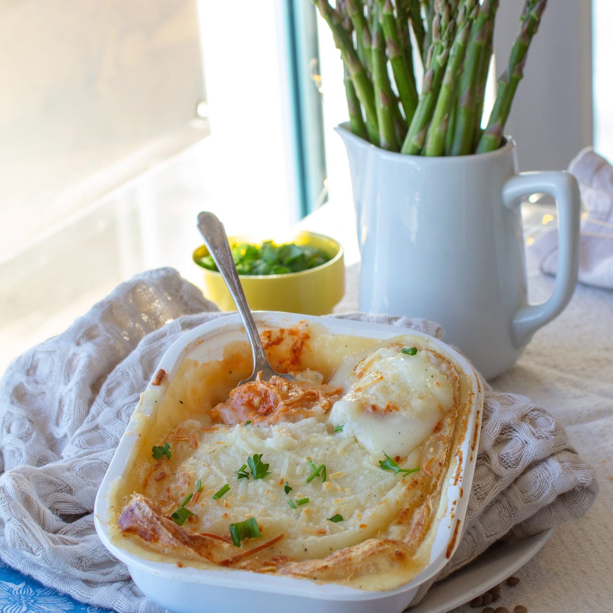 Parmentier de poulet avec purée de manioc