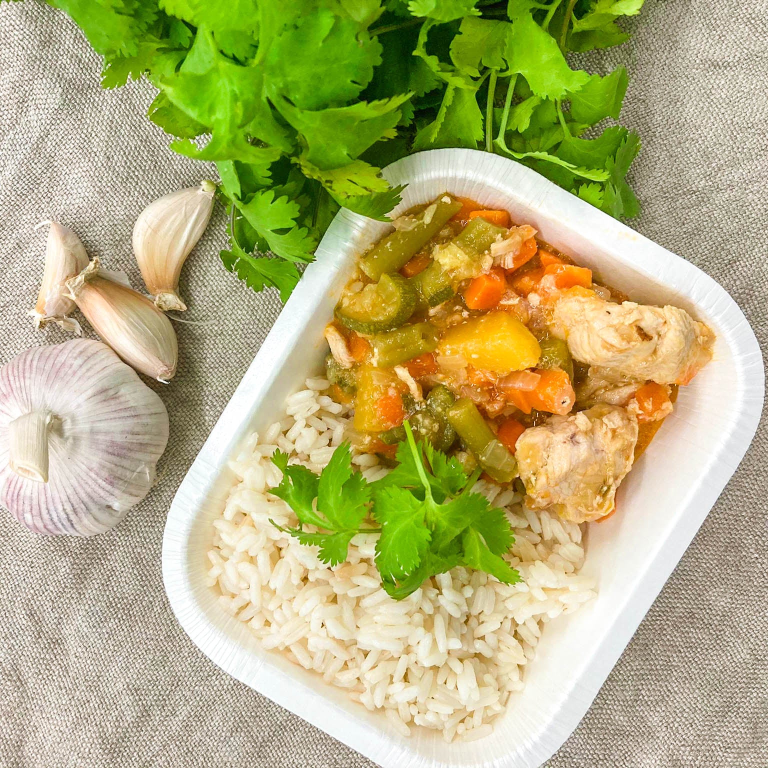 Chicken stew with okra