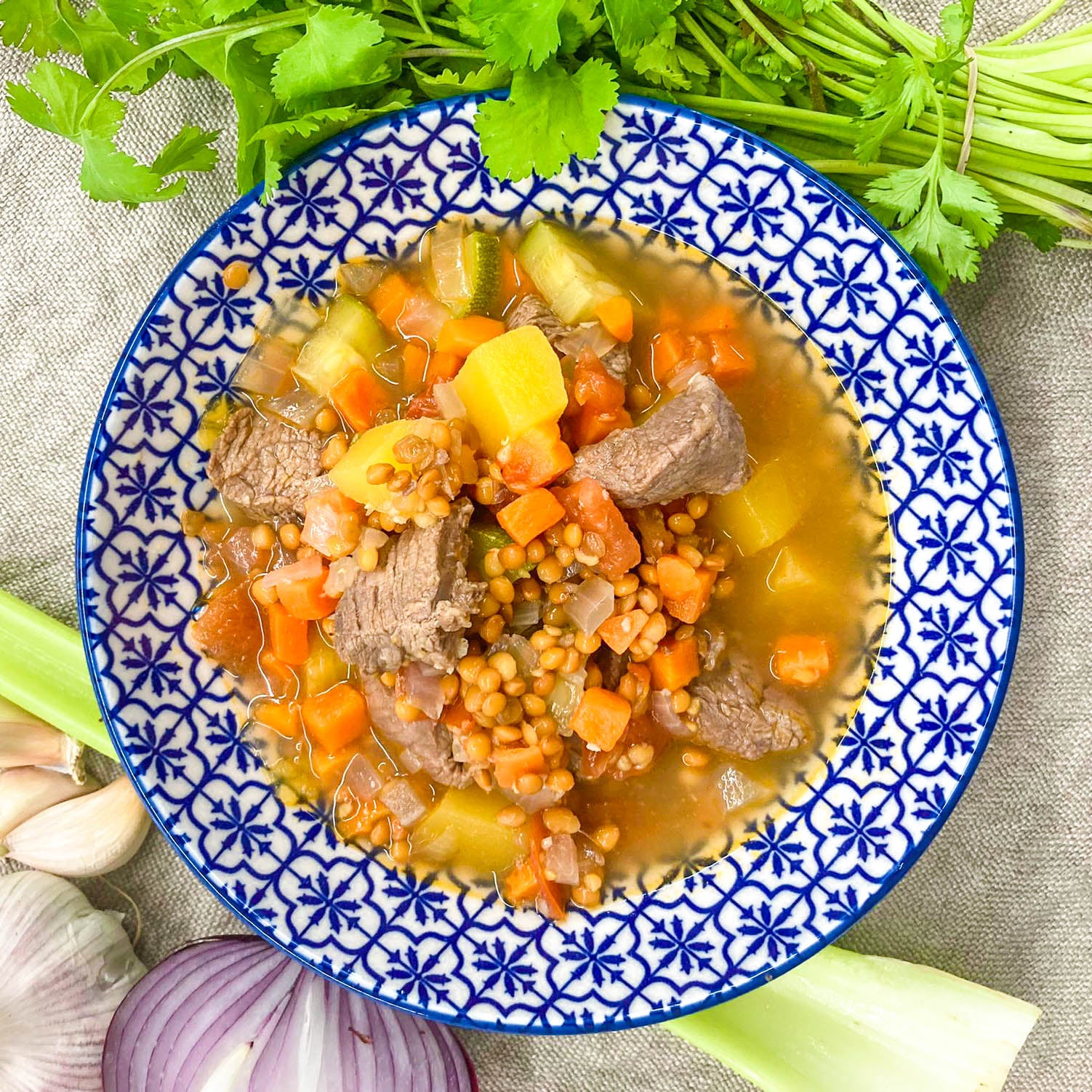 Beef and lentils stew