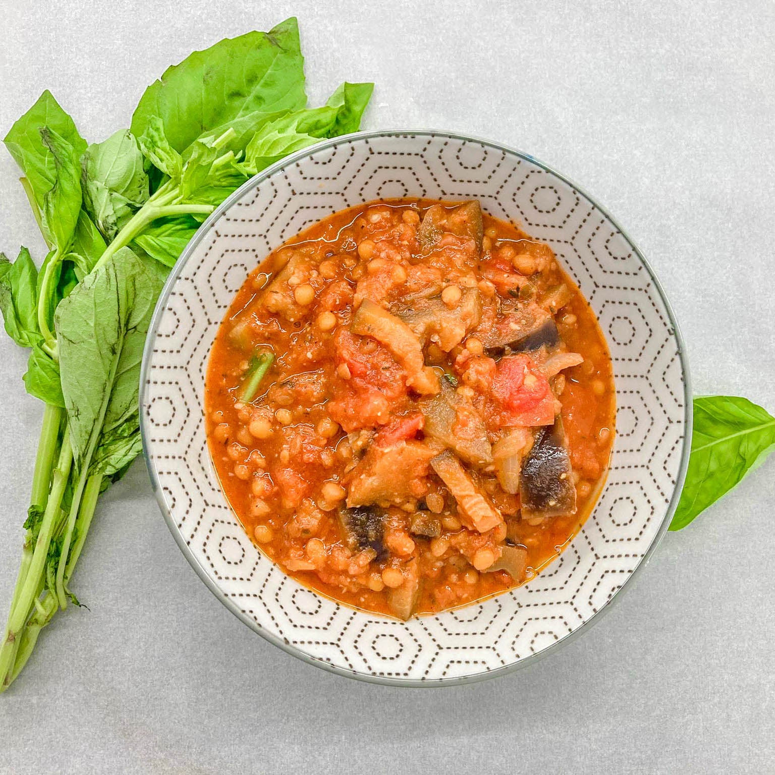 Lentils and eggplant stew